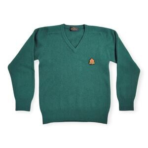 Vintage Toney‎ Penna Rare Men's Green 100% Lambswool Golf Sweater Size Large